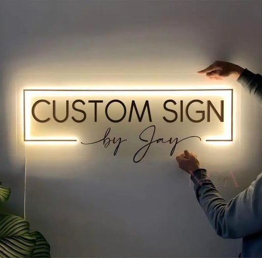 Custom Acrylic Business Logo Sign,Custom Light up Sign,3D Round Business Logo Sign,Salon Decor,Salon Sign,Office Storefront ,led Wall Sign FYLZGO Signs