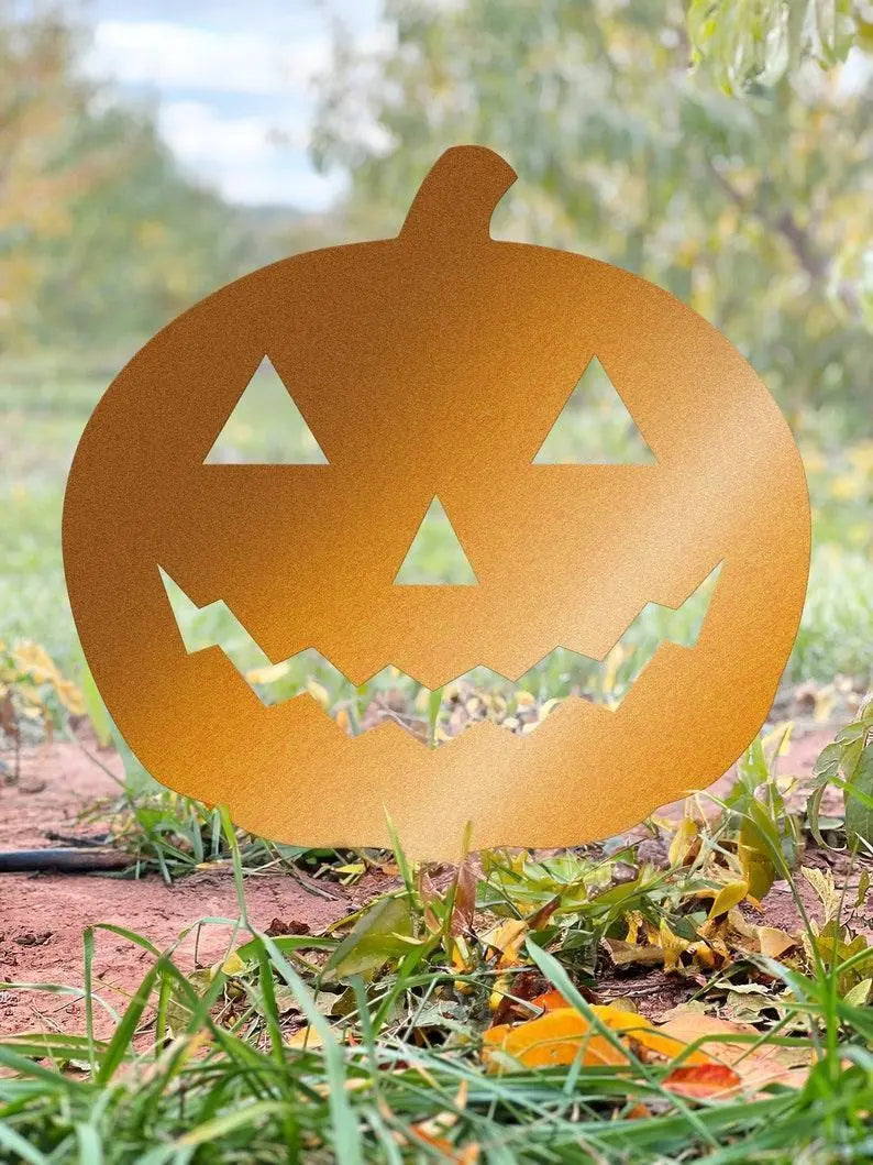 Metal Halloween Yard Stakes | Halloween Decor | Spooky Yard Art | Outdoor Halloween Decor | Jack-o-Lantern | Ghost | Cat | Witch Cauldron FYLZGO Signs