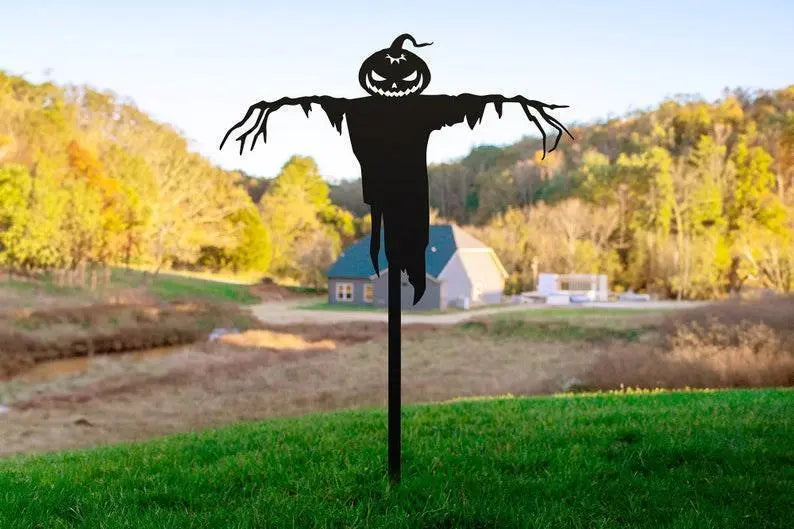 Scarecrow Yard Stake | Halloween Decor | Spooky Yard Art | Outdoor Halloween Decor | Scarecrow Decor | Fall Scarecrow FYLZGO Signs