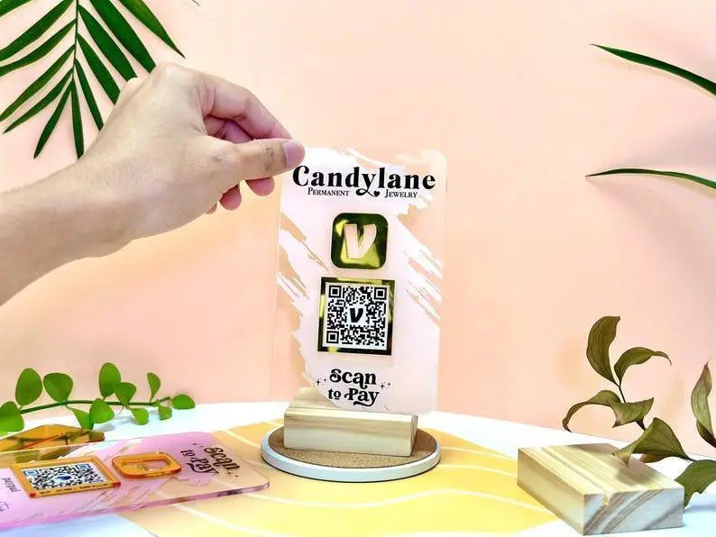 Custom QR Code Sign, Social Media QR Code Sign, QR Code Display Sign Acrylic, Payment Method Sign, Custom Logo Sign, Salon Sign, Beauty Sign FYLZGO Signs