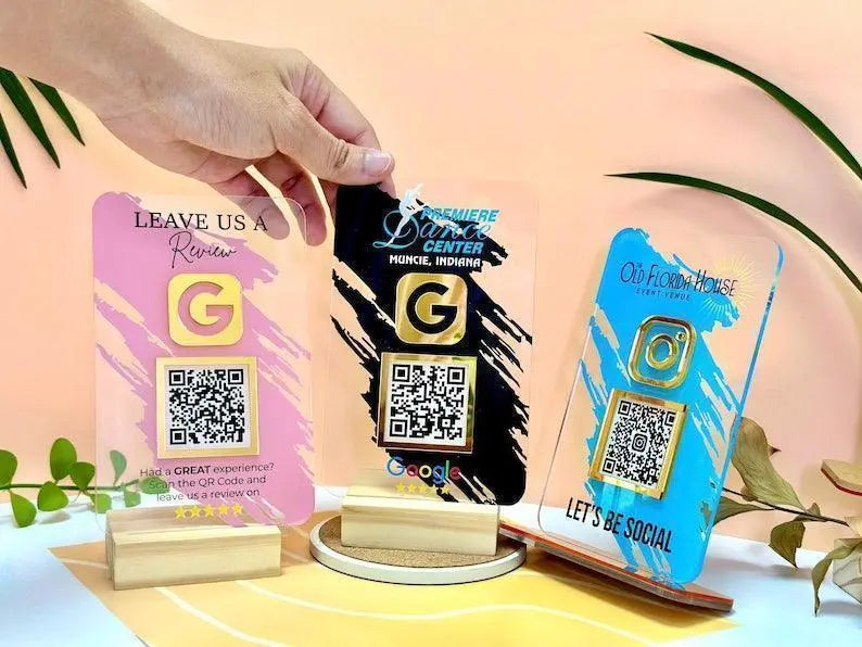 Custom QR Code Sign, Social Media QR Code Sign, QR Code Display Sign Acrylic, Payment Method Sign, Custom Logo Sign, Salon Sign, Beauty Sign FYLZGO Signs