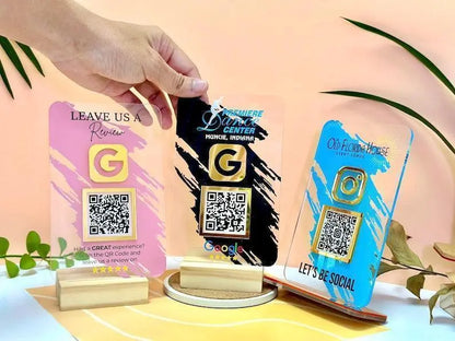Custom QR Code Sign, Social Media QR Code Sign, QR Code Display Sign Acrylic, Payment Method Sign, Custom Logo Sign, Salon Sign, Beauty Sign FYLZGO Signs