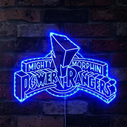 Power Rangers Chroma Shape Light Sign, Man Cave Night Light, Neon Colors Transition Wall Plaque FYLZGO Signs