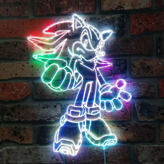Shadow the Hedgehog Light Sign, Kids Night Light, Neon Colors Transition Wall Plaque FYLZGO Signs