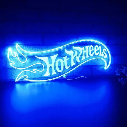 Hotwheels Garage Chroma Shape Light Sign, Car Collector Room Night Light, Neon 16 millions Colors Transition Wall Plaque FYLZGO Signs