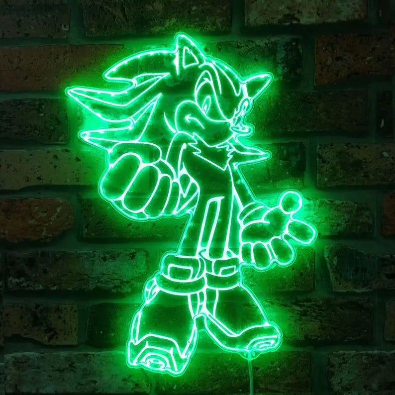Shadow the Hedgehog Light Sign, Kids Night Light, Neon Colors Transition Wall Plaque FYLZGO Signs