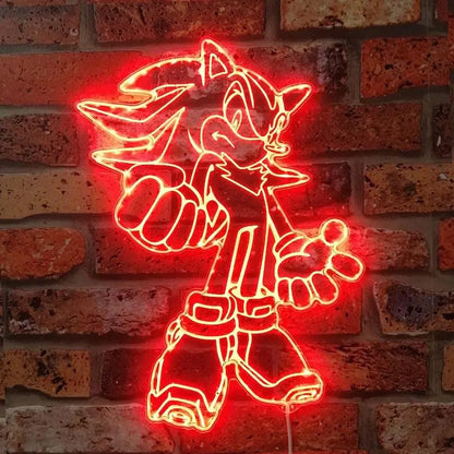 Shadow the Hedgehog Light Sign, Kids Night Light, Neon Colors Transition Wall Plaque FYLZGO Signs