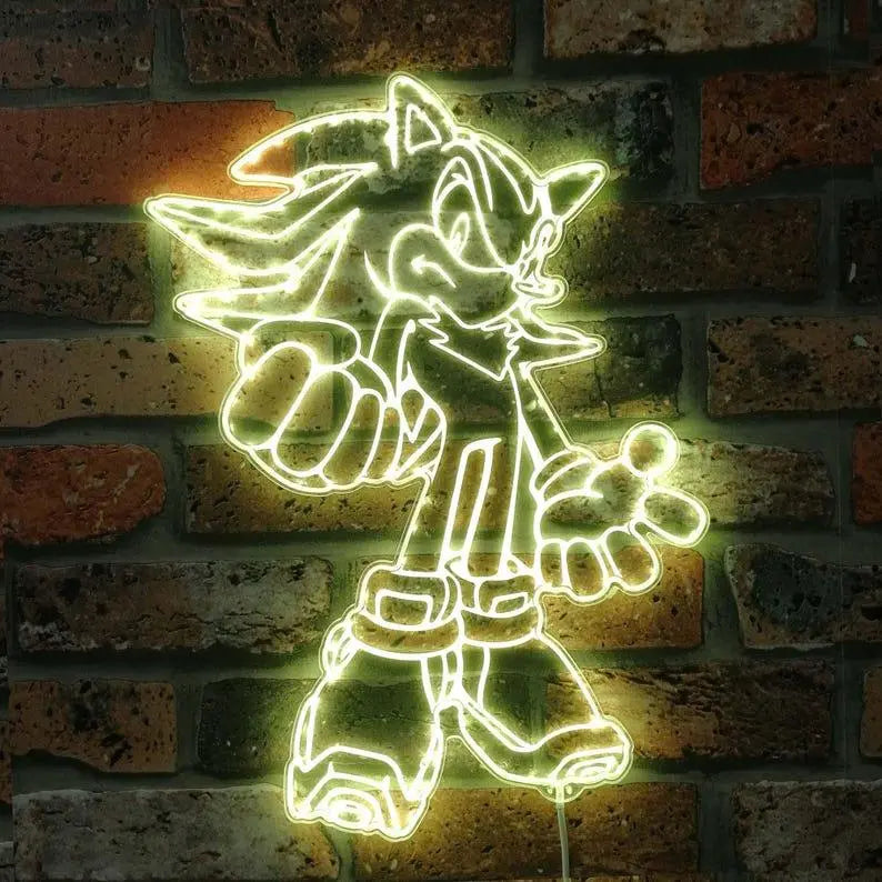 Shadow the Hedgehog Light Sign, Kids Night Light, Neon Colors Transition Wall Plaque FYLZGO Signs