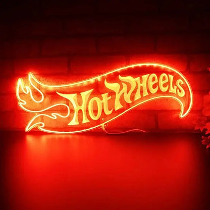 Hotwheels Garage Chroma Shape Light Sign, Car Collector Room Night Light, Neon 16 millions Colors Transition Wall Plaque FYLZGO Signs
