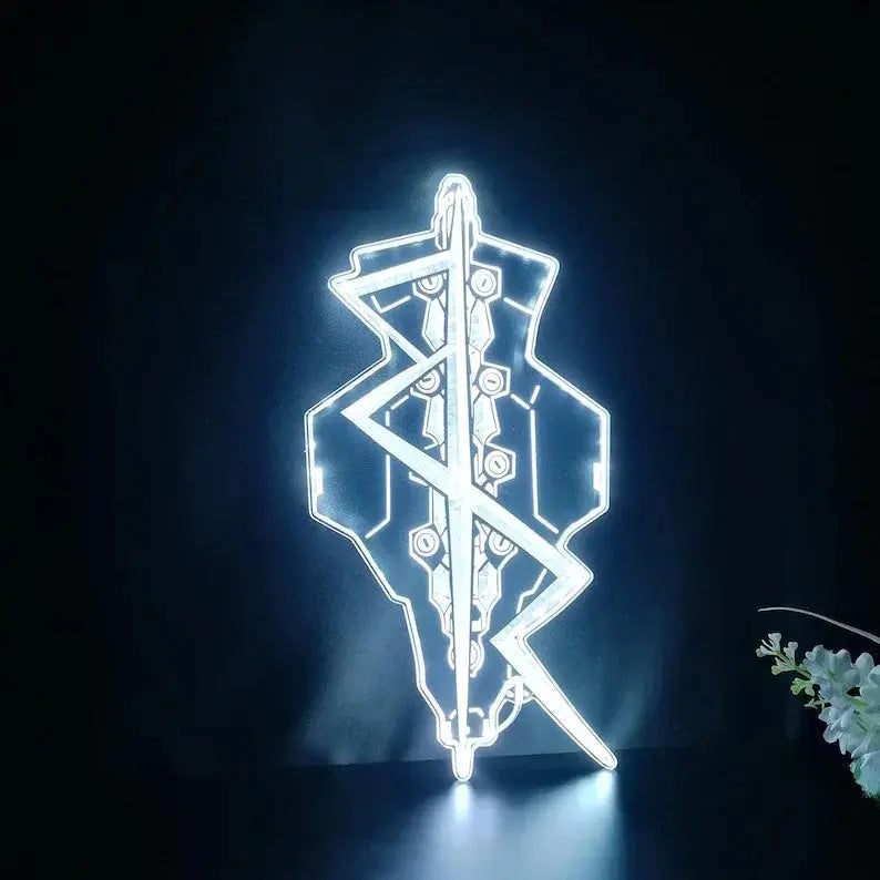 Cyberpunk Edge David Neon Chroma Shape Light Sign, Custom Game Room Night Light, Neon Colors Transition Wall Plaque FYLZGO Signs