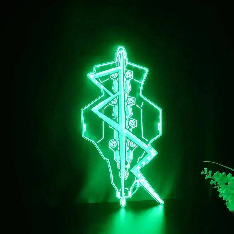 Cyberpunk Edge David Neon Chroma Shape Light Sign, Custom Game Room Night Light, Neon Colors Transition Wall Plaque FYLZGO Signs