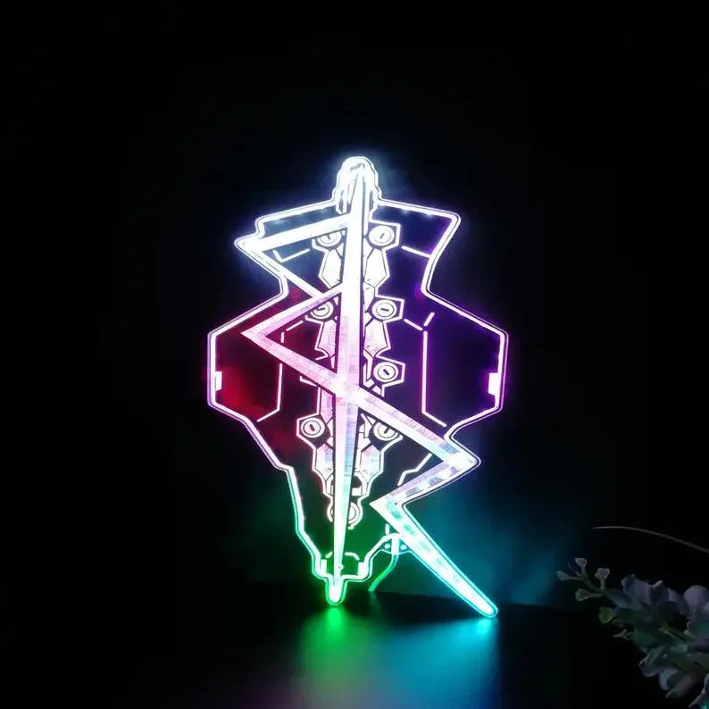 Cyberpunk Edge David Neon Chroma Shape Light Sign, Custom Game Room Night Light, Neon Colors Transition Wall Plaque FYLZGO Signs