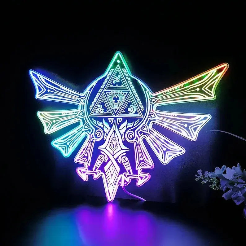 Triforce Zelda Legend 3D Style Night Light Neon LED Sign, Christmas Gifts, Game Room Decor Gifts FYLZGO Signs