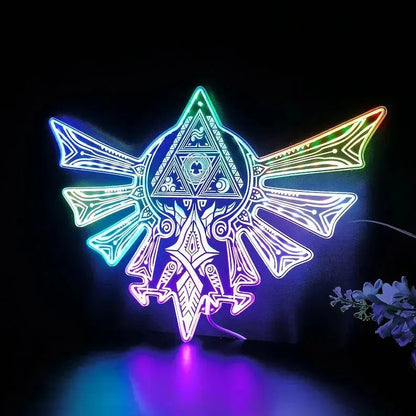 Triforce Zelda Legend 3D Style Night Light Neon LED Sign, Christmas Gifts, Game Room Decor Gifts FYLZGO Signs