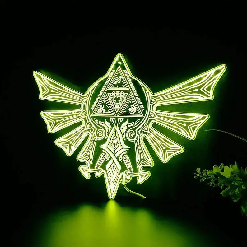 Triforce Zelda Legend 3D Style Night Light Neon LED Sign, Christmas Gifts, Game Room Decor Gifts FYLZGO Signs
