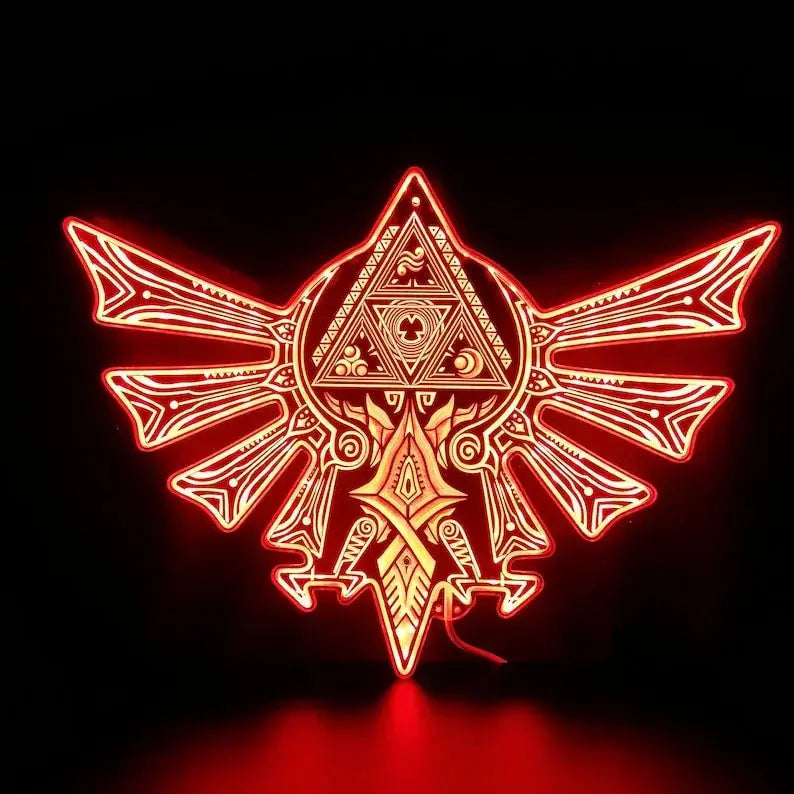 Triforce Zelda Legend 3D Style Night Light Neon LED Sign, Christmas Gifts, Game Room Decor Gifts FYLZGO Signs