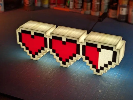 Zelda Hearts - LED Lightbox Sign - Hangable w/Dimmer option FYLZGO Signs