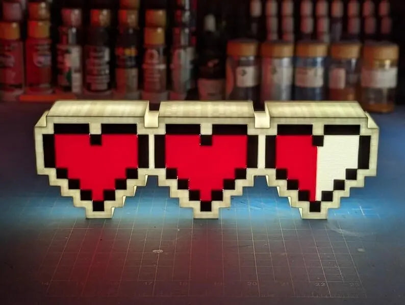 Zelda Hearts - LED Lightbox Sign - Hangable w/Dimmer option FYLZGO Signs