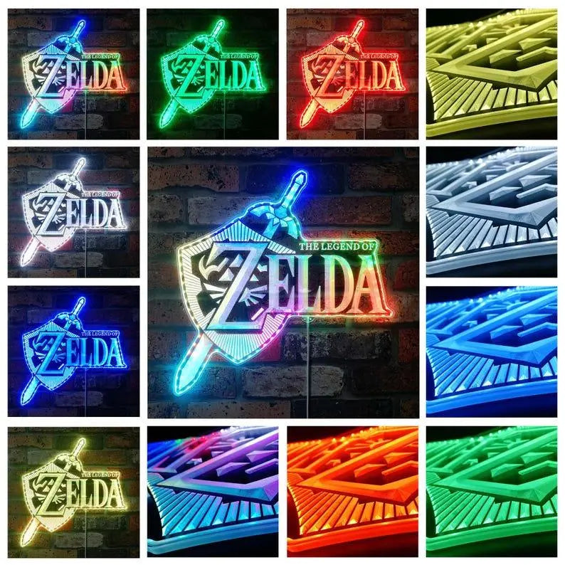 Legend of Zelda 3D Style Night Light Neon LED Sign, Christmas Gifts, Game Room Decor Gifts FYLZGO Signs