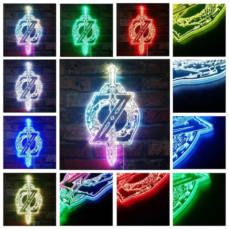 Legend of Zelda 3D Style Night Light Neon LED Sign, Christmas Gifts, Game Room Decor Gifts FYLZGO Signs