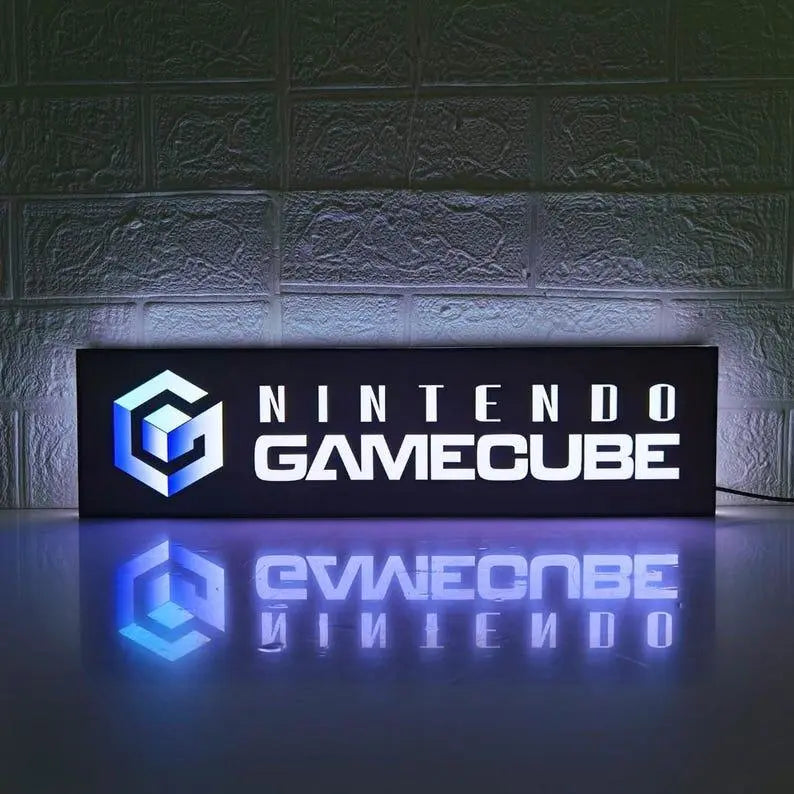 Nintendo Gamecube Classic Logo man cave lights, Perfect for gaming room decor, 3D Printed, not a Neon Sign. USB plug with Dimming Control FYLZGO Signs
