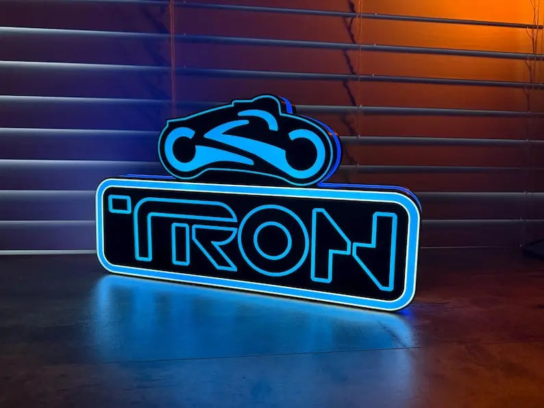 TRON inspired Pinball Topper- lit LED Sign | Wall Decor | pinball | Gift for Him | Mancave | Stern | Mod FYLZGO Signs