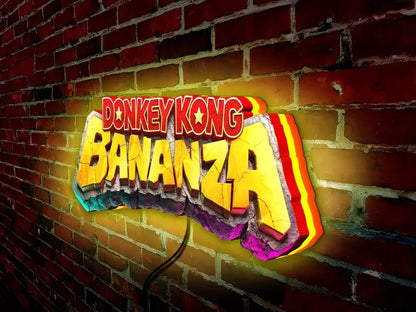 Donkey Kong Banana Bonanza – 3D LED Lightbox – Go Bananas with Retro Power FYLZGO Signs