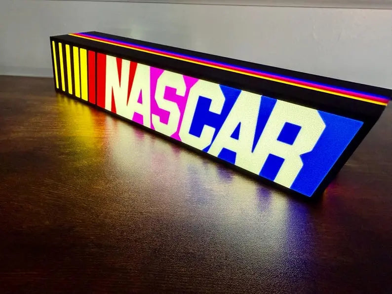NASCAR lit LED Sign | Wall Decor | video game | F1 | Gift for Him | Mancave | computer | race car fan FYLZGO