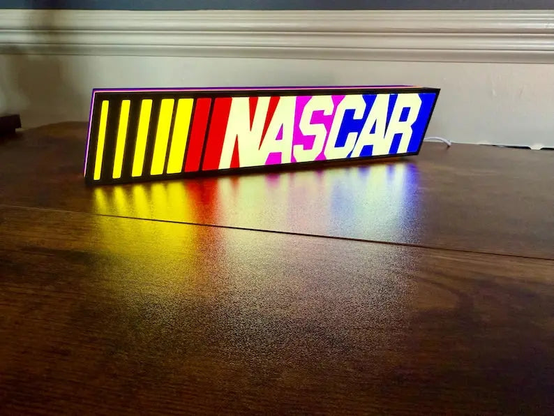 NASCAR lit LED Sign | Wall Decor | video game | F1 | Gift for Him | Mancave | computer | race car fan FYLZGO