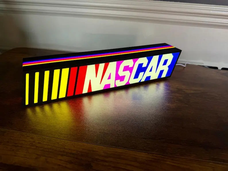 NASCAR lit LED Sign | Wall Decor | video game | F1 | Gift for Him | Mancave | computer | race car fan FYLZGO