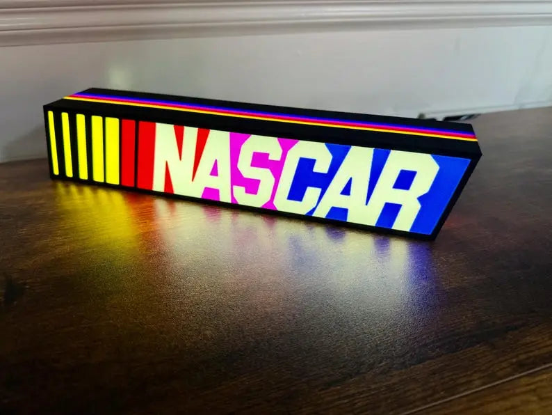 NASCAR lit LED Sign | Wall Decor | video game | F1 | Gift for Him | Mancave | computer | race car fan FYLZGO