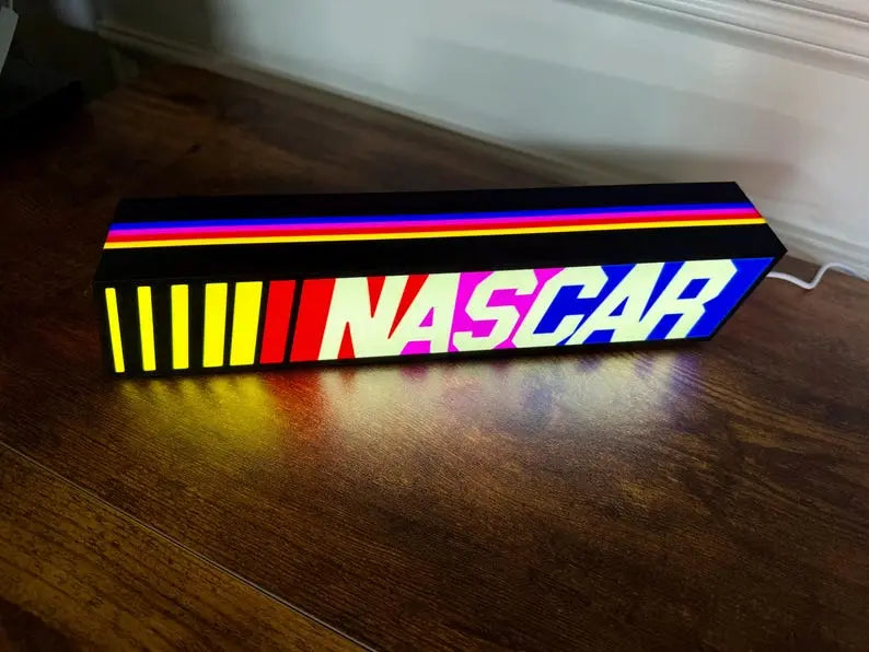 NASCAR lit LED Sign | Wall Decor | video game | F1 | Gift for Him | Mancave | computer | race car fan FYLZGO
