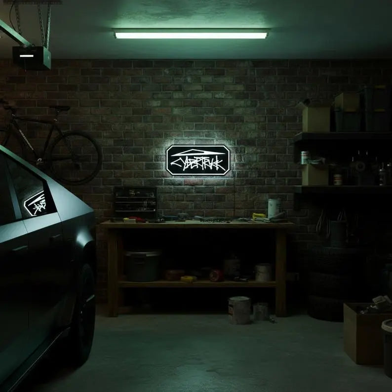 Tesla Cybertruck LED Sign – Dimmable USB Neon Wall Art FYLZGO