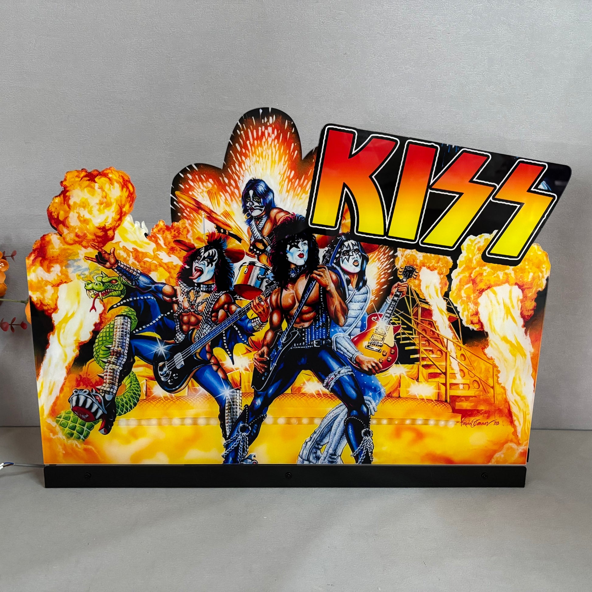 KISS Topper 3D Acrylic LED Topper, For Bally Pinball Mahine, KISS Pinball Machine Topper Neounik
