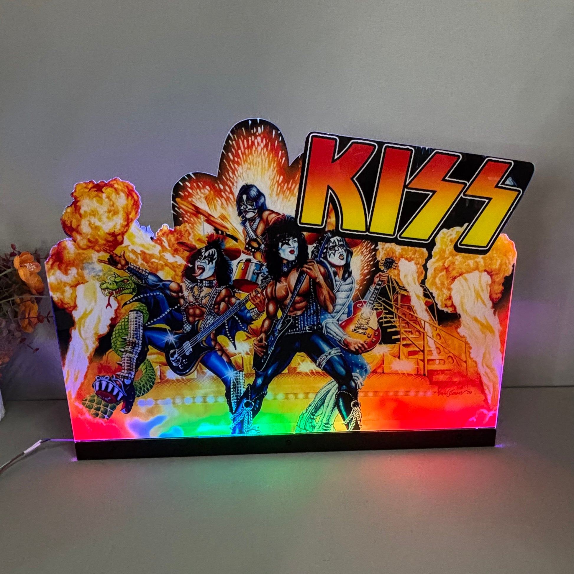 KISS Topper 3D Acrylic LED Topper, For Bally Pinball Mahine, KISS Pinball Machine Topper Neounik
