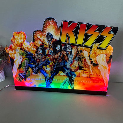KISS Topper 3D Acrylic LED Topper, For Bally Pinball Mahine, KISS Pinball Machine Topper Neounik