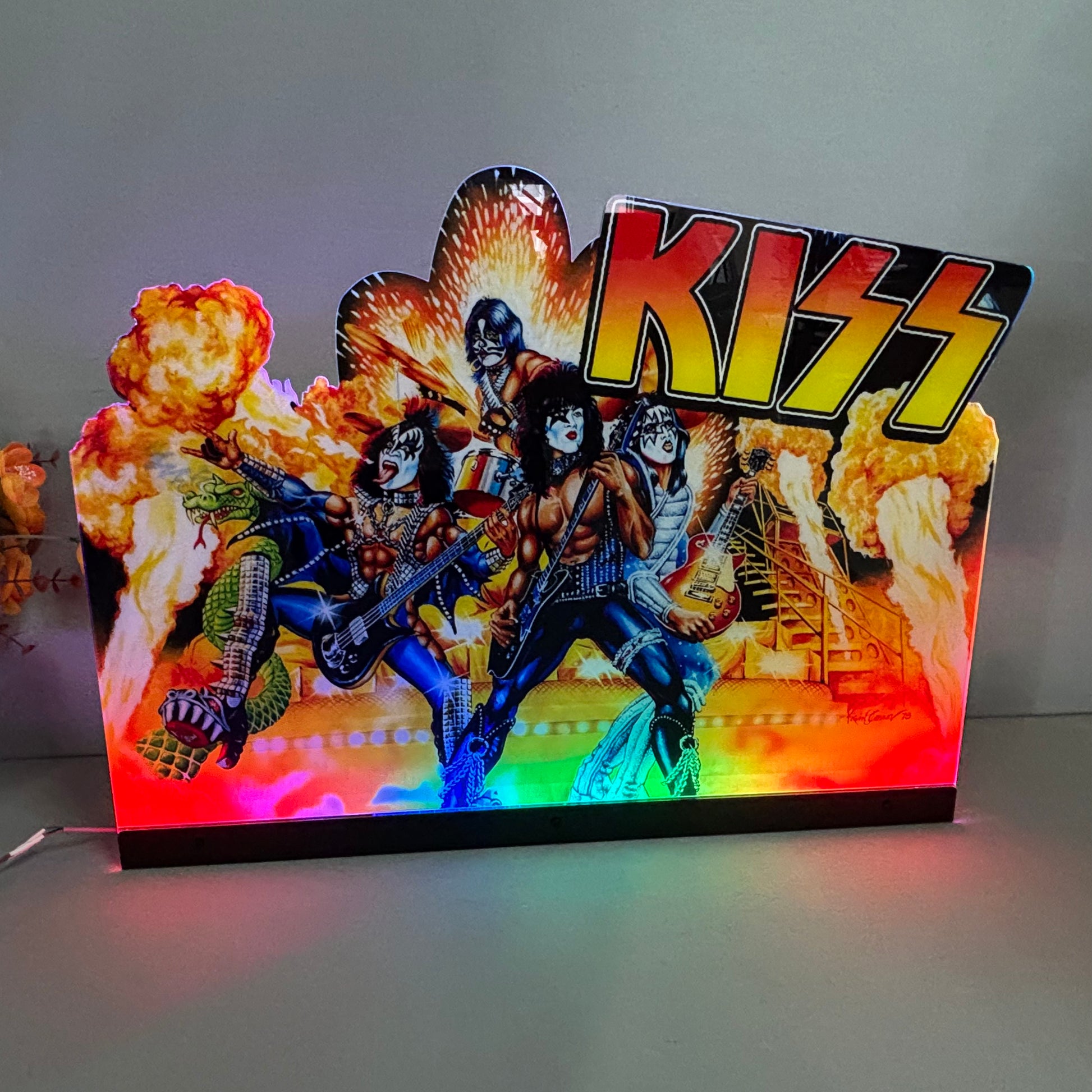 KISS Topper 3D Acrylic LED Topper, For Bally Pinball Mahine, KISS Pinball Machine Topper Neounik