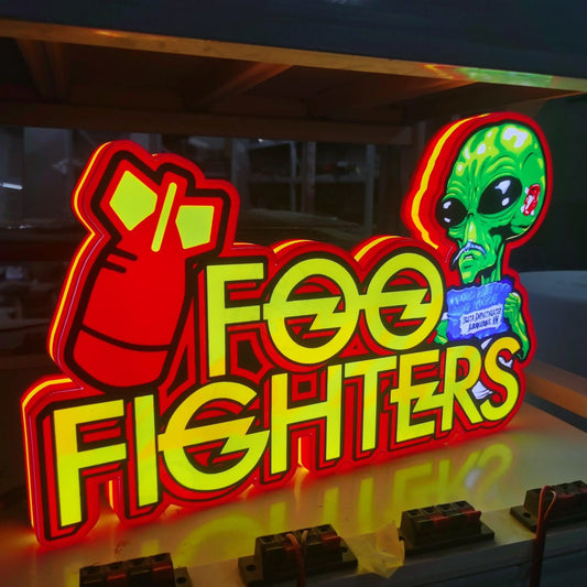 Custom Made Foo Fighters Pinball Topper LED Light Box, For Rock 'n' Roll  Fans, Pinball Arcade Decor, Gameroom Decor FYLZGO Signs