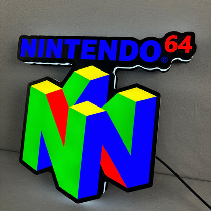Classic Gaming LED Lightbox Custom Nintendo 64 Game Console Logo Night Lights FYLZGO Signs