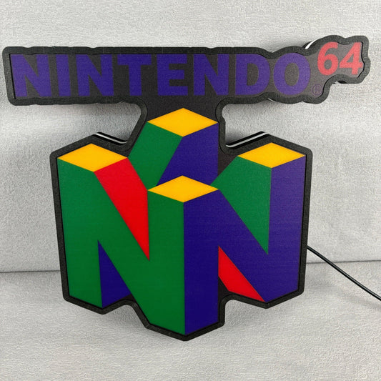 Classic Gaming LED Lightbox Custom Nintendo 64 Game Console Logo Night Lights FYLZGO Signs