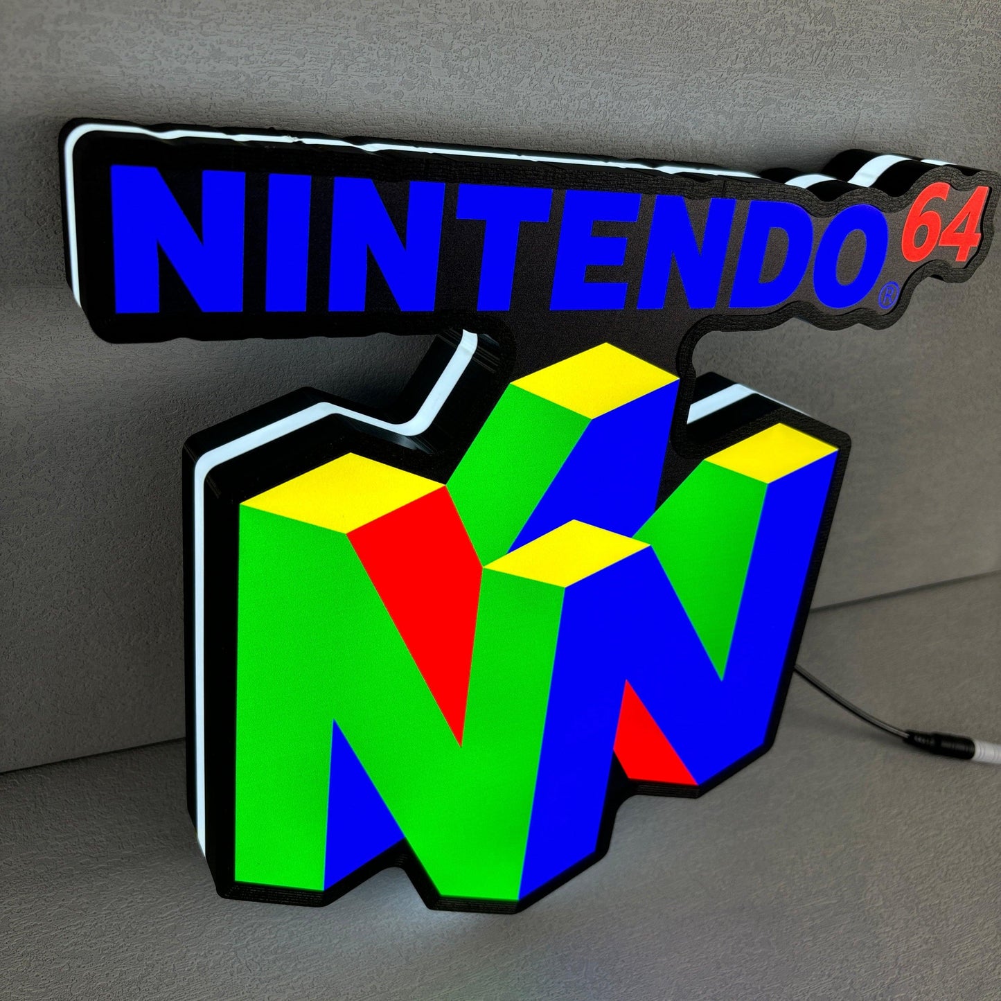 Classic Gaming LED Lightbox Custom Nintendo 64 Game Console Logo Night Lights FYLZGO Signs