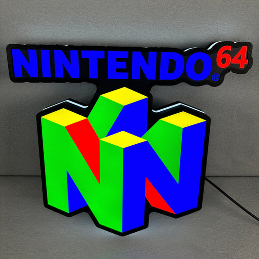Classic Gaming LED Lightbox Custom Nintendo 64 Game Console Logo Night Lights FYLZGO Signs