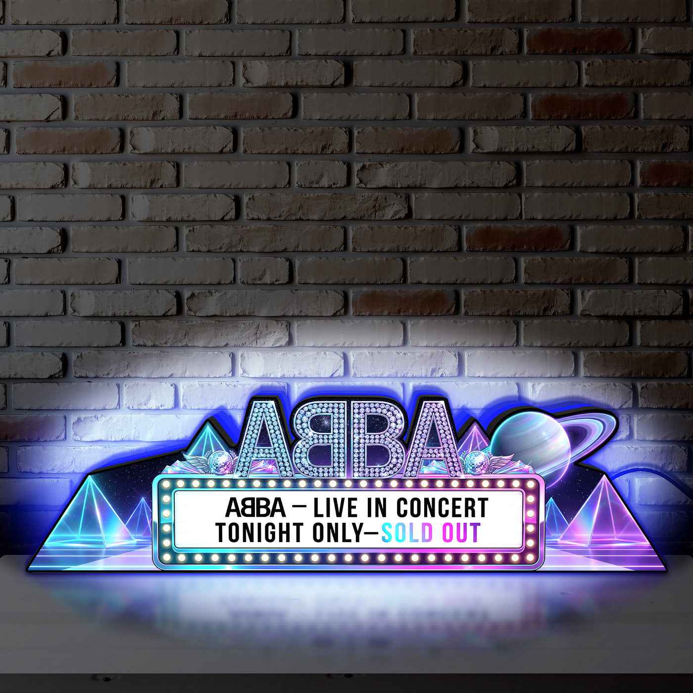 ABBA 3D LED Light Box, for Pinball Arcade Game fans,  Pinball Arcade Decor