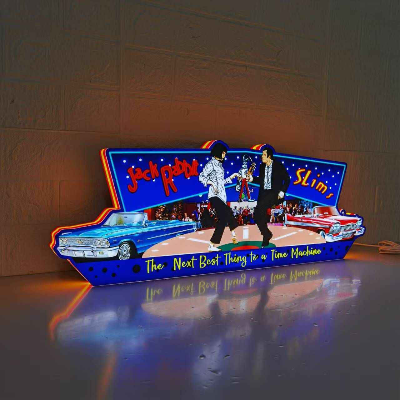 Pulp Fiction 3D LED Light Box, for Pinball Arcade Game fans,  Pinball Arcade Decor