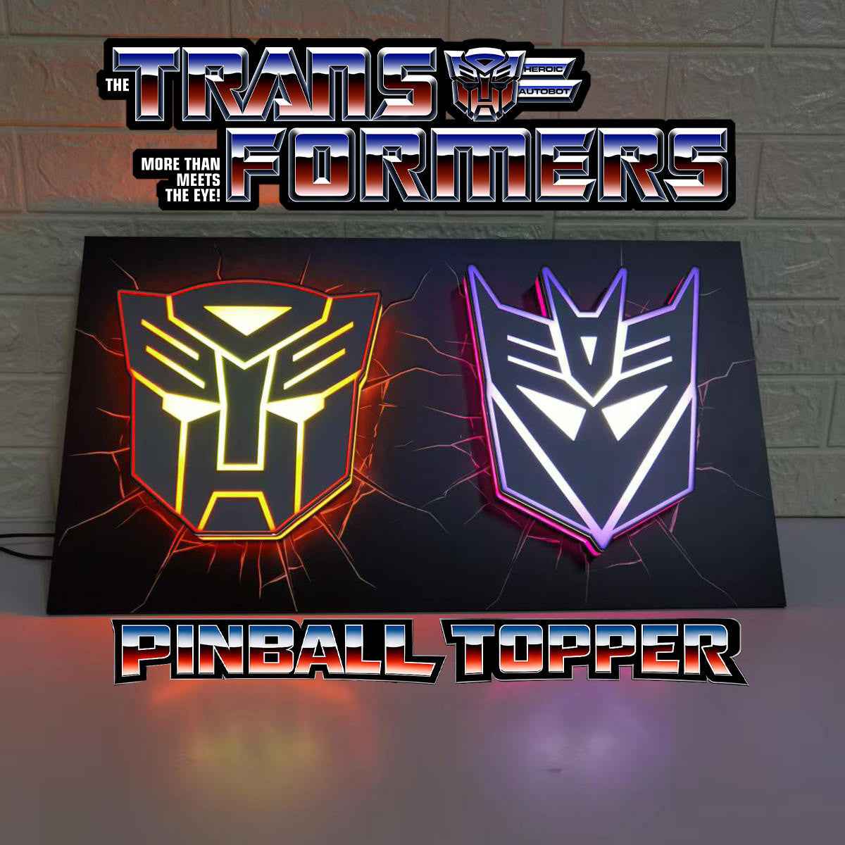 Transformers 3D LED Light Box, for Pinball Arcade Game fans,  Pinball Arcade Decor NEOUNIK