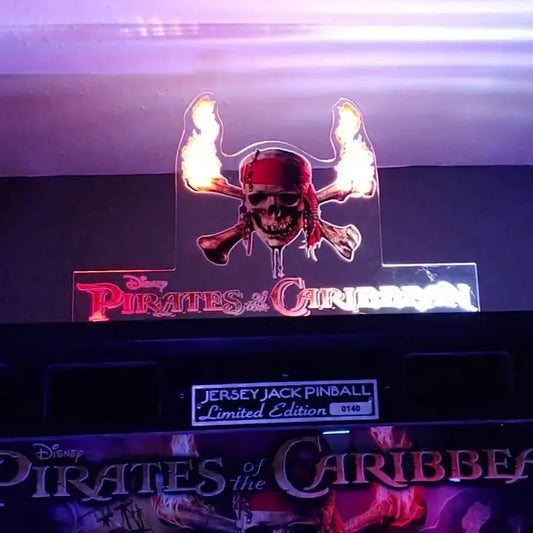 Pirates of the Caribbean Pinball Topper Acrylic RGB LED Topper, For Jersey Jack JJP Pinball Machine FYLZGO Signs