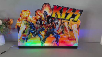 KISS Topper 3D Acrylic LED Topper, For Bally Pinball Mahine, KISS Pinball Machine Topper