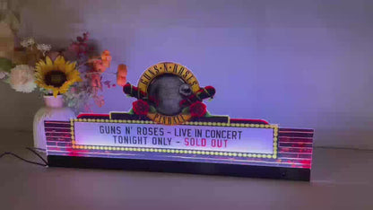 Guns N' Roses Pinball Acrylic LED Topper, for Stern Pinball Machine, Pinball Topper
