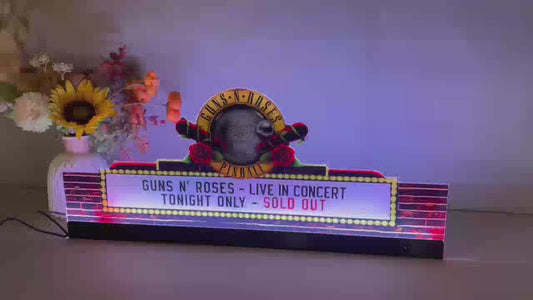 Guns N' Roses Pinball Acrylic LED Topper, for Stern Pinball Machine, Pinball Topper