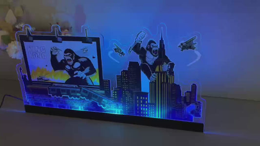 Kingkong The Eighth Wonder 3D Acrylic LED Topper, for Stern Pinball Machine, Pinball Topper